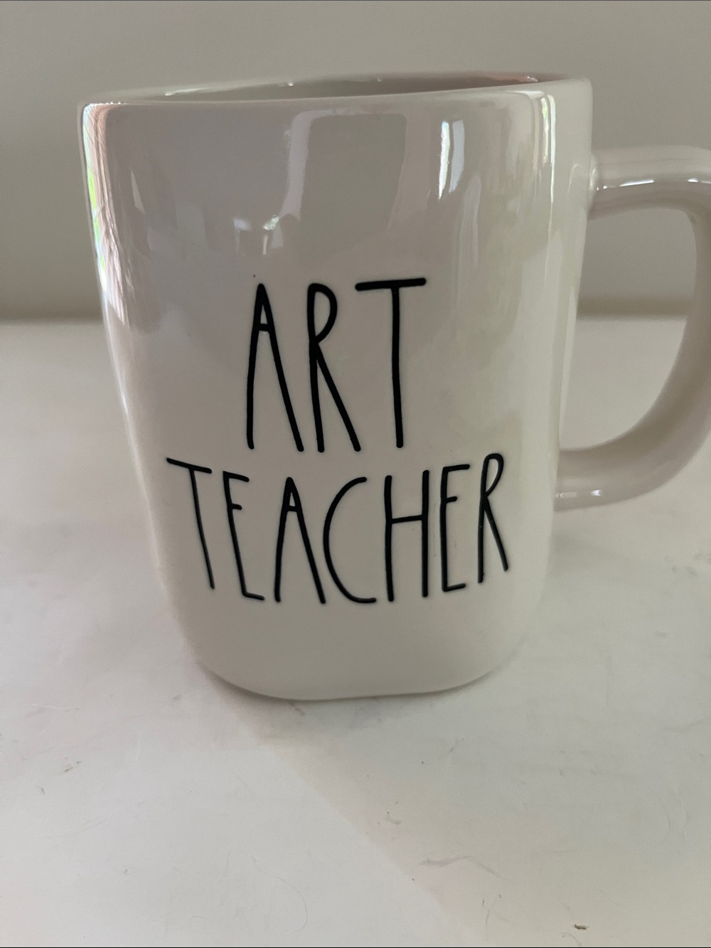 Rae Dunn Art Teacher White Ceramic Mug - Classic Design